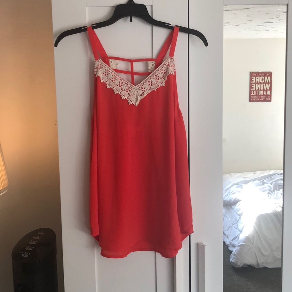 Orange Lace tank top